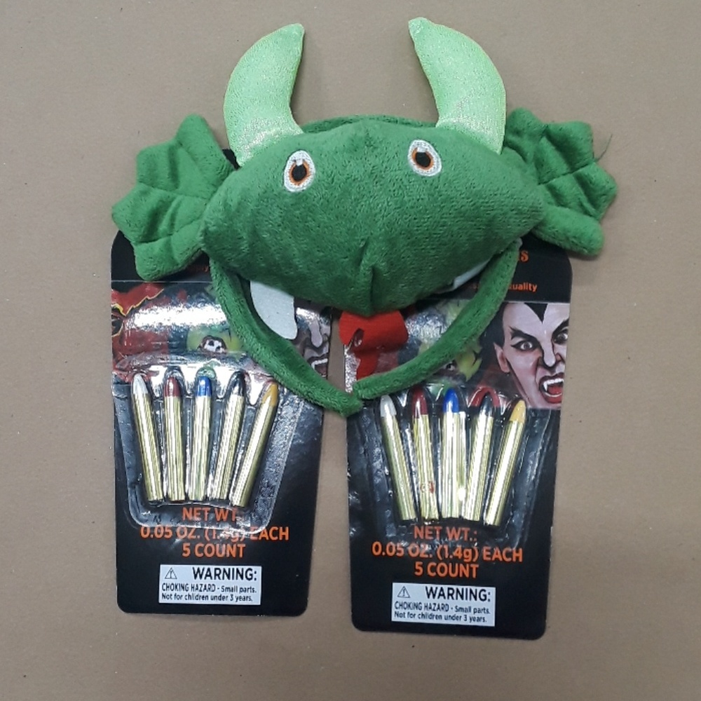 Dragon Headband & 2 Make Up Crayons Set